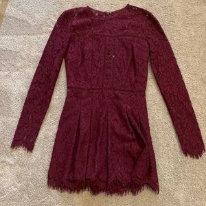 Maroon lace romper worn once